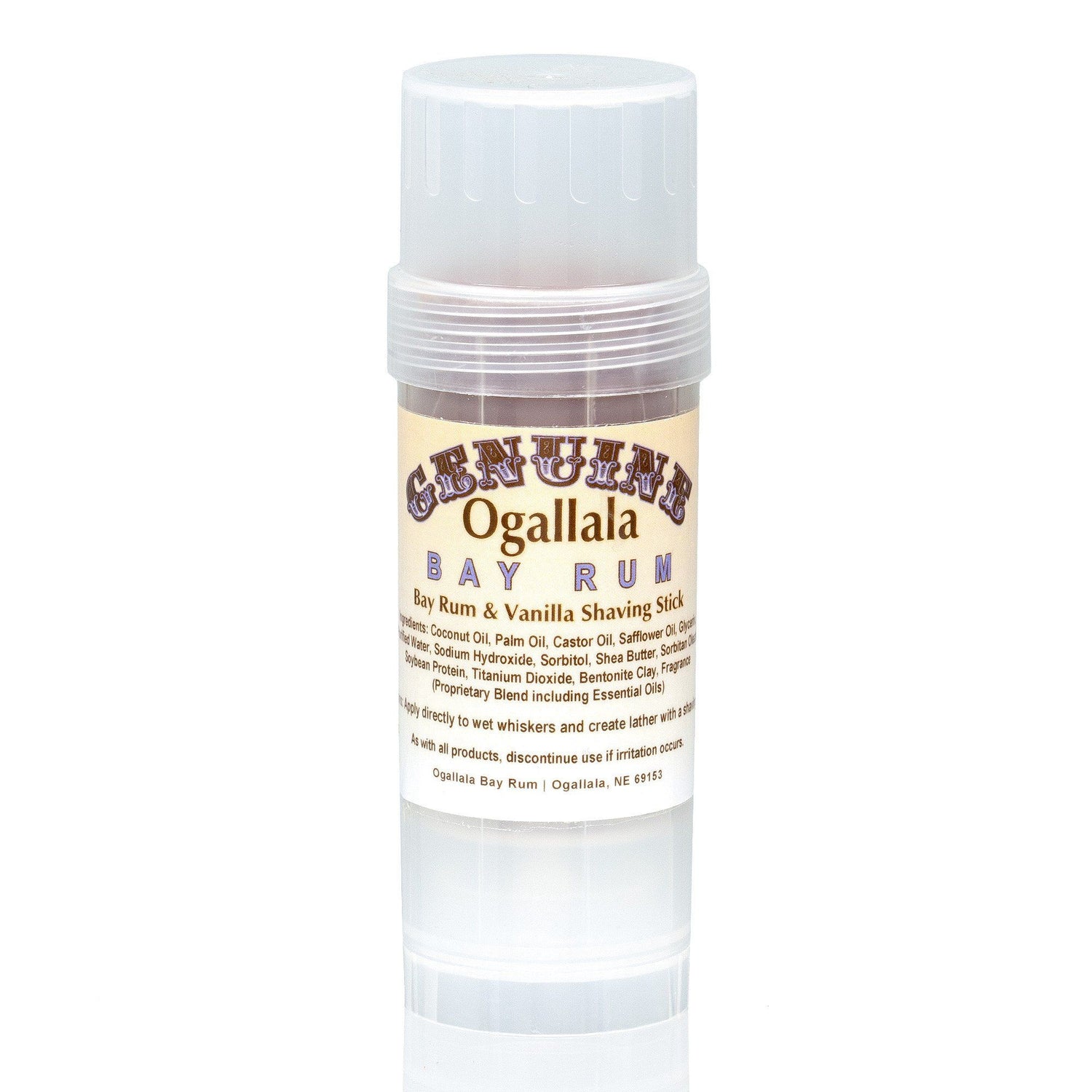 Ogallala Bay Rum and Vanilla Shaving Soap Stick Shaving Soap Ogallala Bay Rum