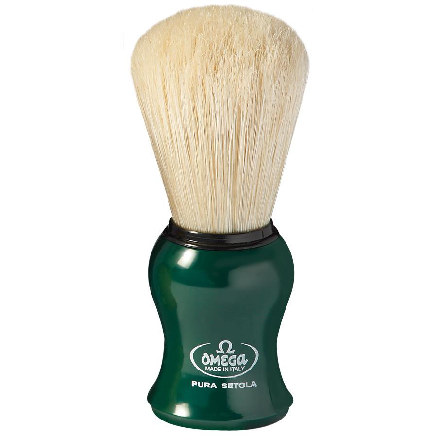 Omega 10065 Pure Boar Bristle Shaving Brush Boar Bristles Shaving Brush Omega Green