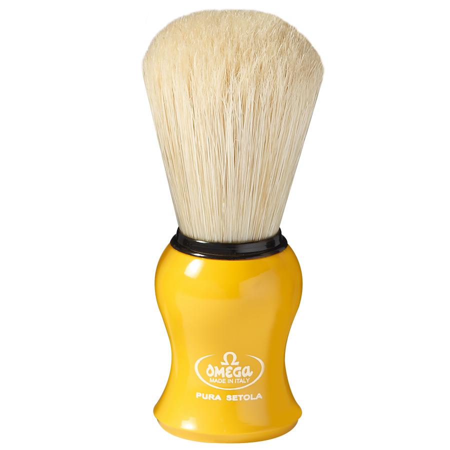 Omega 10065 Pure Boar Bristle Shaving Brush Boar Bristles Shaving Brush Omega Yellow