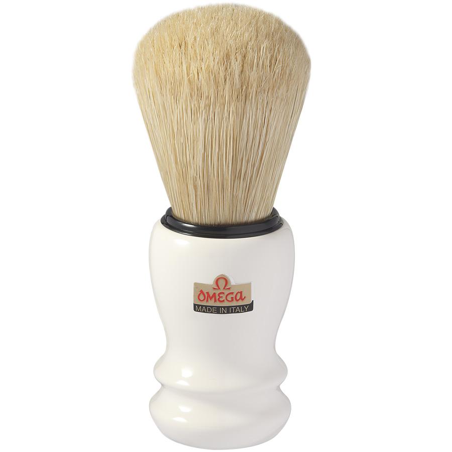 Omega 10108 Boar Bristle Shaving Brush Boar Bristles Shaving Brush Omega White