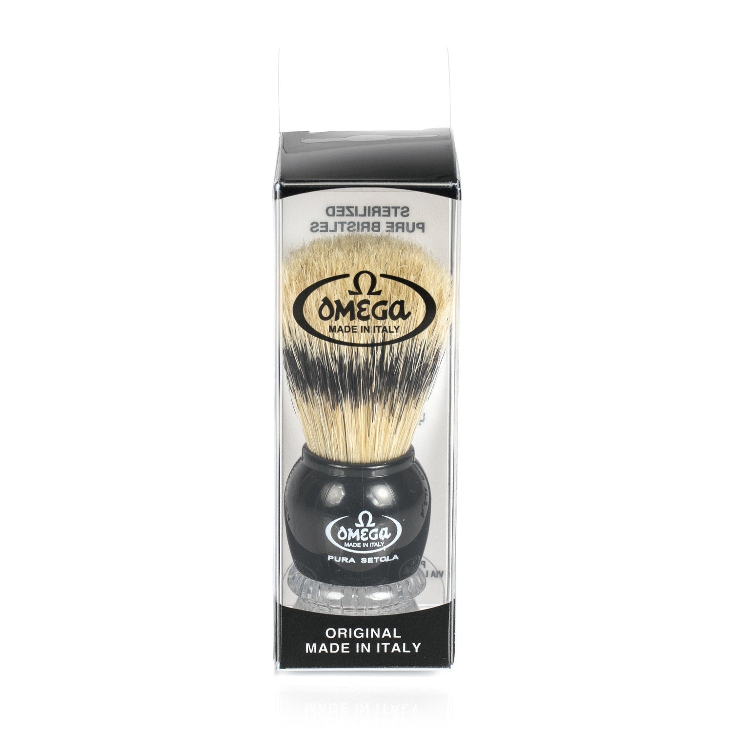 Omega 10275 Banded Boar Bristles Shaving Brush, Acrylic Handle Boar Bristles Shaving Brush Omega