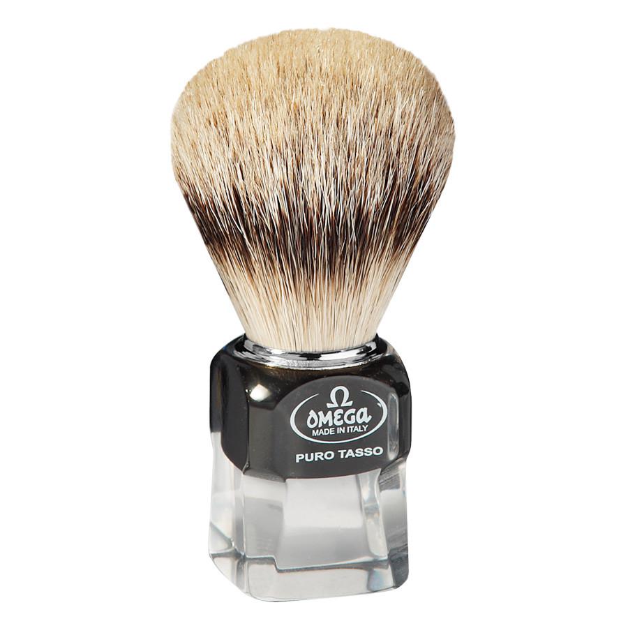Omega 632 Silvertip Badger Shaving Brush, Resin Handle Badger Bristles Shaving Brush Omega