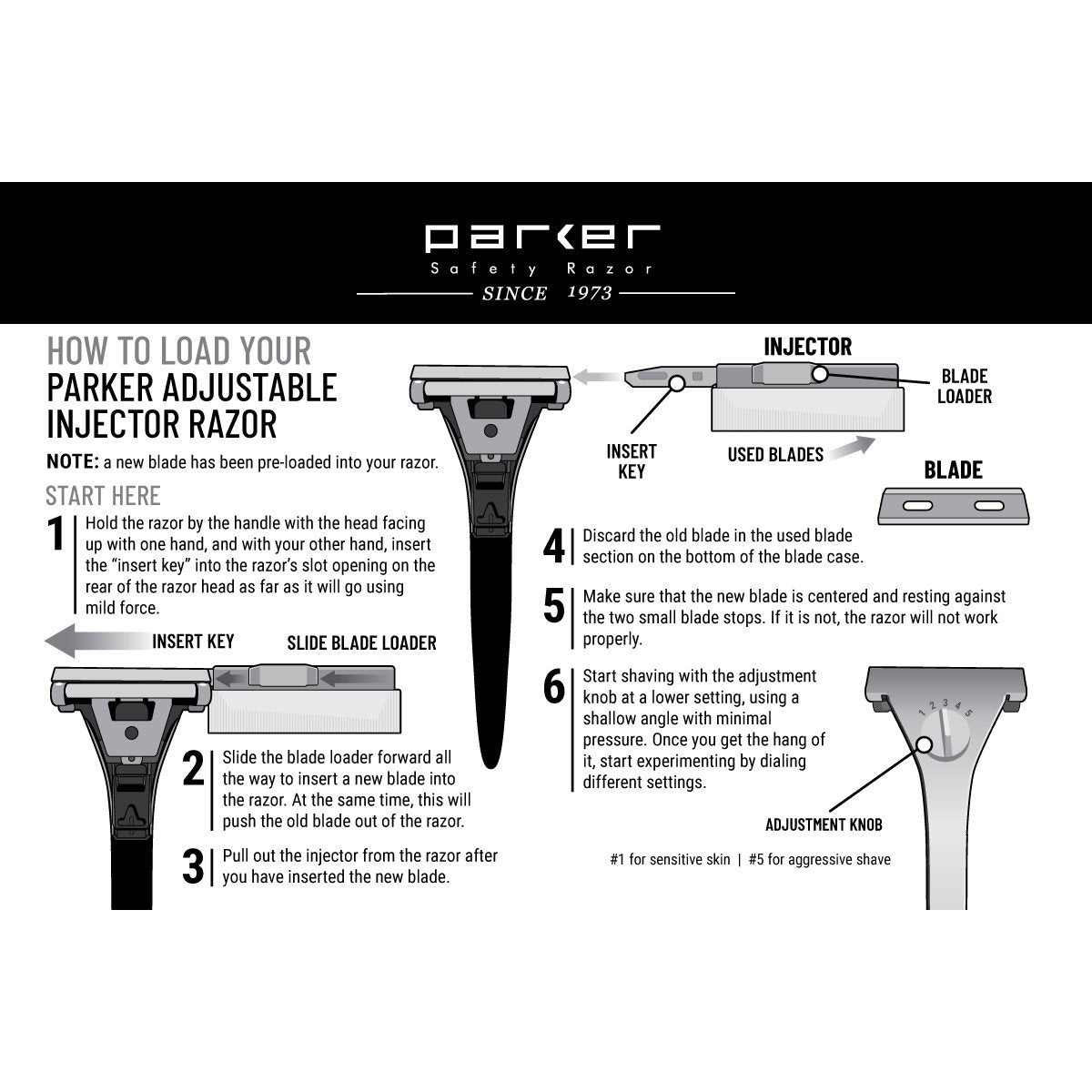Parker Adjustable Injector Razor Parker Razors