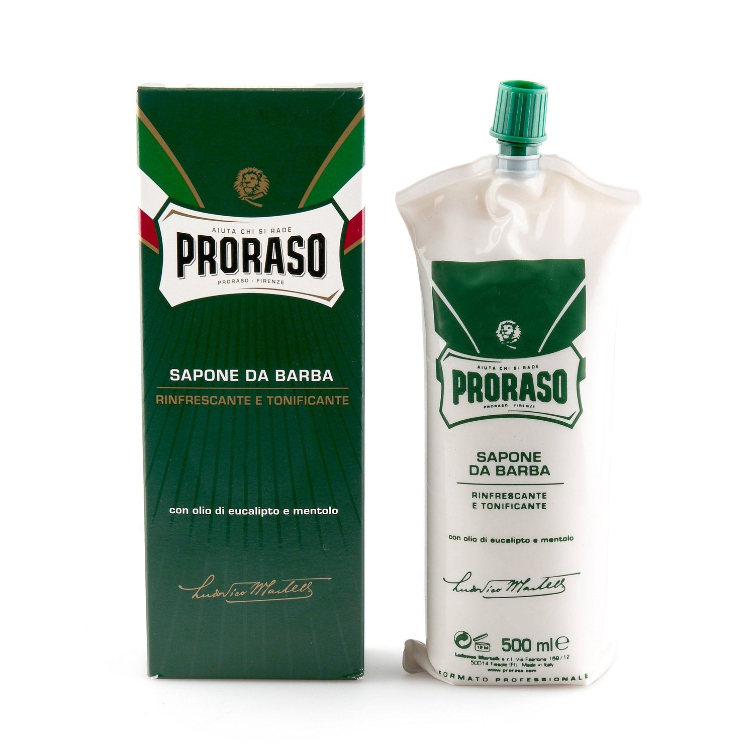Proraso Green Shaving Cream with Eucalyptus and Menthol, Barbershop Size 500 ml Shaving Cream Proraso