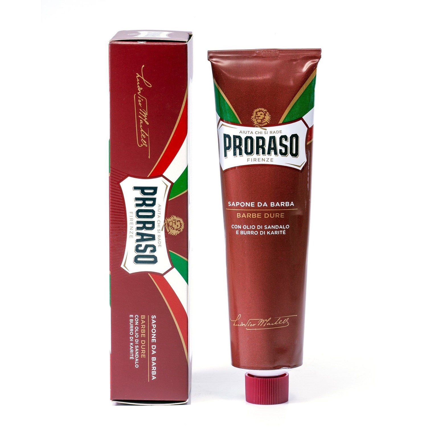 Proraso Red Shaving Cream for Coarse Beard with Sandalwood and Shea Butter Shaving Cream Proraso