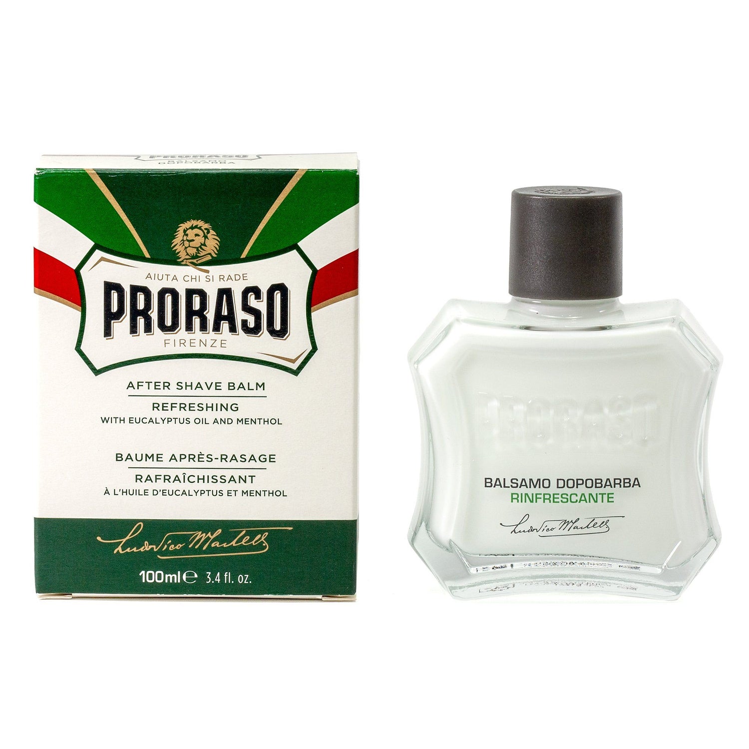 Proraso Green Liquid Cream After Shave Balm with Eucalyptus and Mint Aftershave Balm Proraso