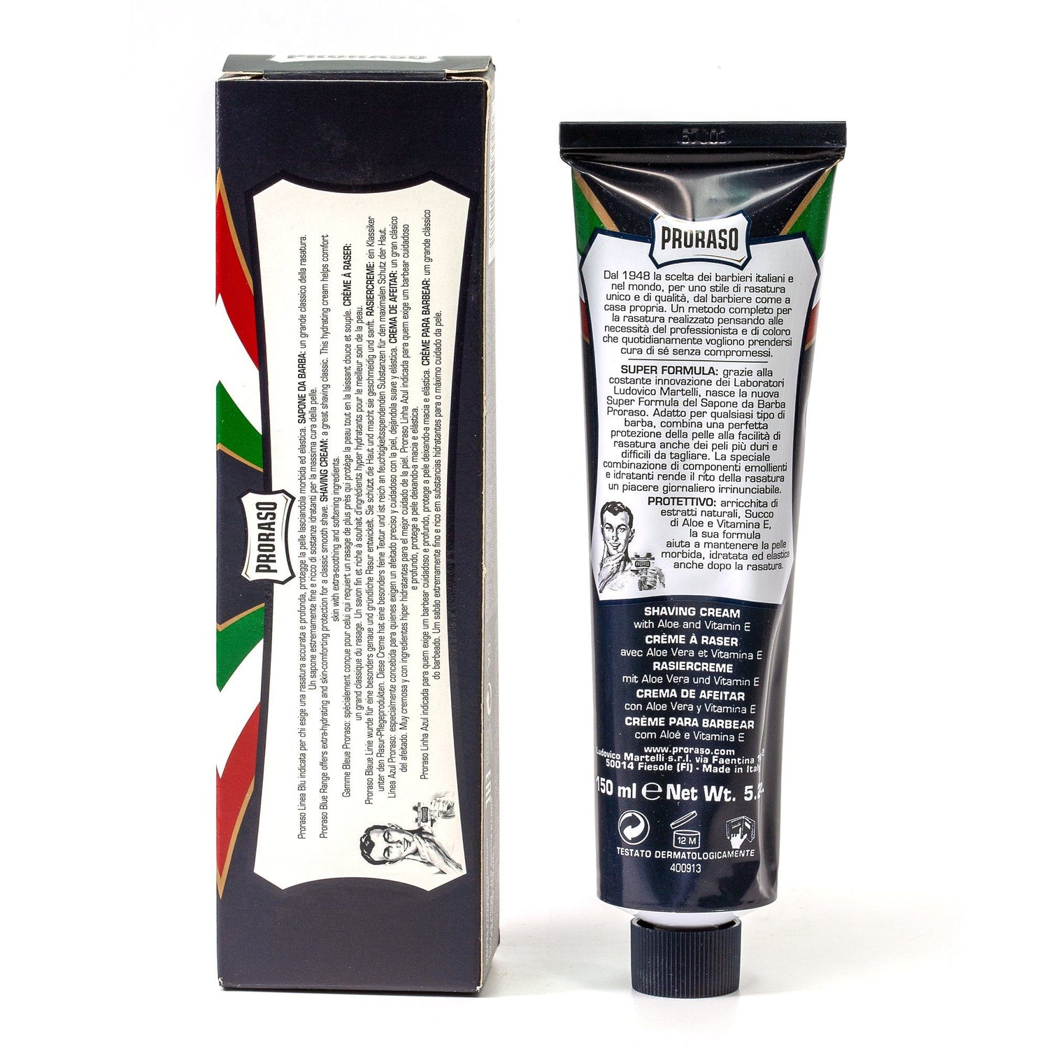 Proraso Blue Shaving Cream with Aloe and Vitamin E Shaving Cream Proraso