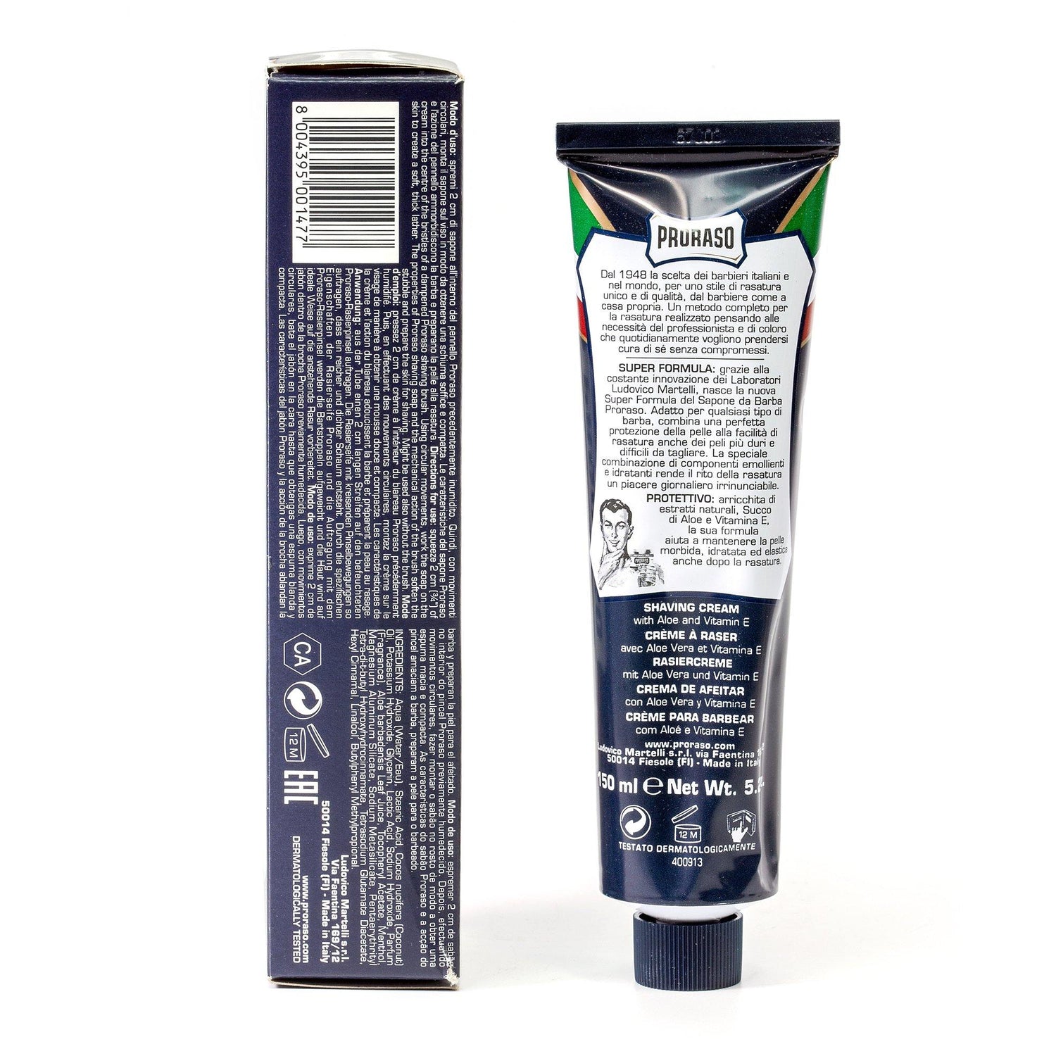 Proraso Blue Shaving Cream with Aloe and Vitamin E Shaving Cream Proraso