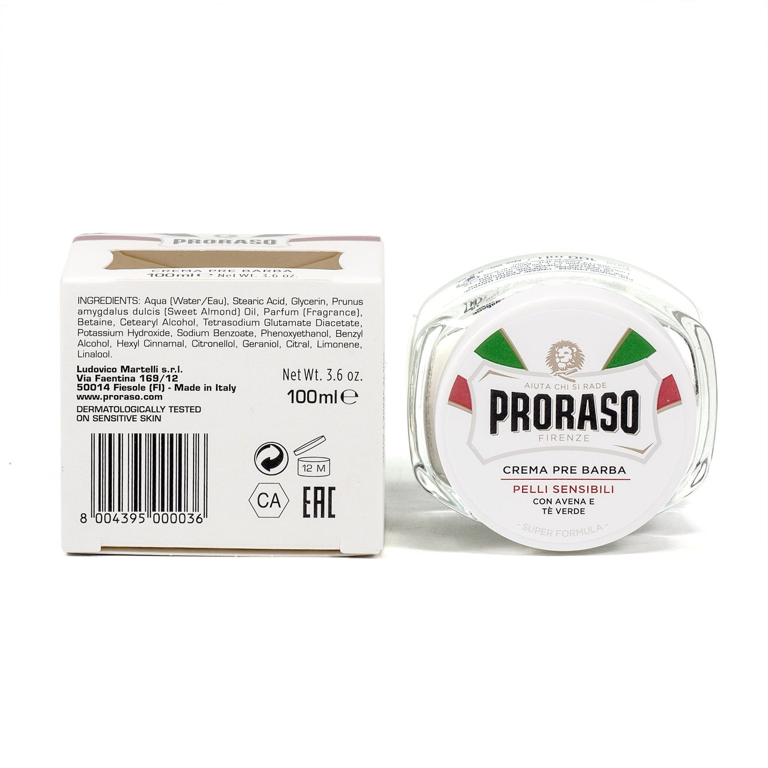 Proraso White Anti-Irritation Pre-Post Shaving Cream for Sensitive Skin Aftershave Remedies Proraso