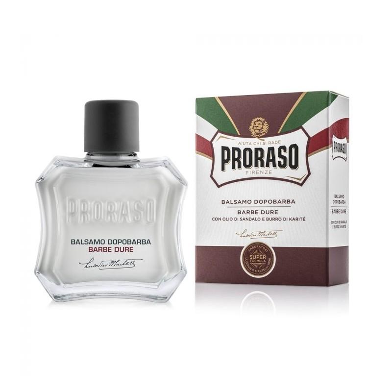 Proraso Red After Shave Balm for Coarse Beard with Sandalwood and Shea Butter Aftershave Balm Proraso