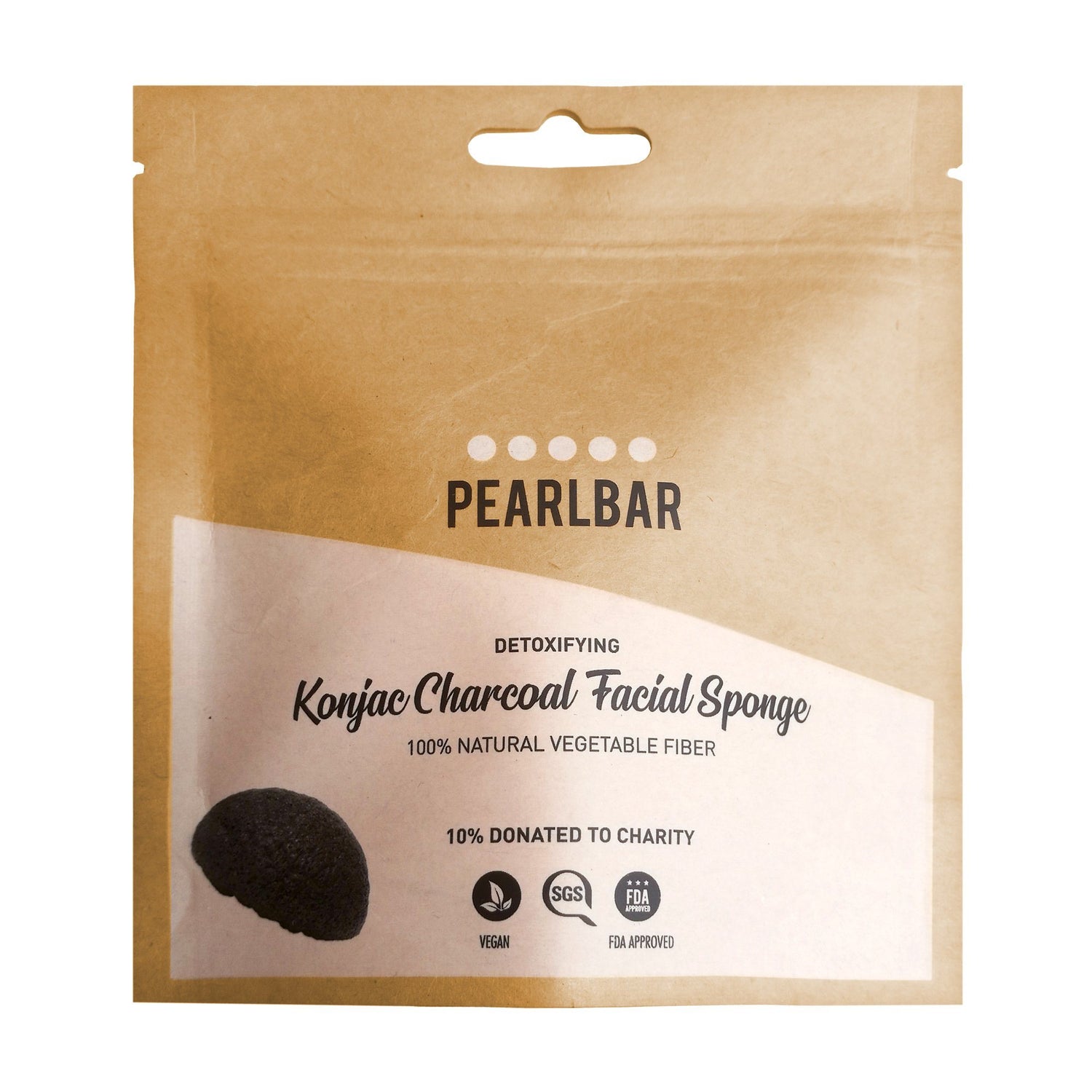 PearlBar Konjac Charcoal Facial Sponge Sponge PearlBar