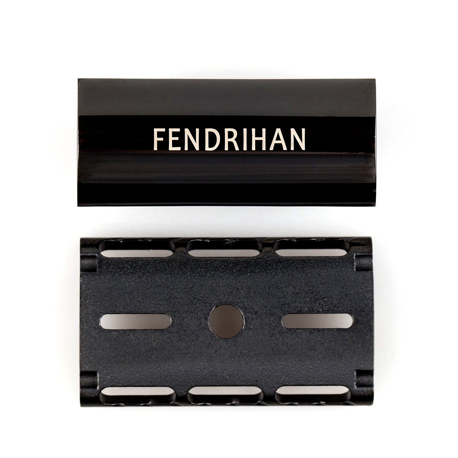Fendrihan Stainless Steel Closed Comb Safety Razor Head with Black PVD Coating, Glossy Double Edge Safety Razor Head Fendrihan