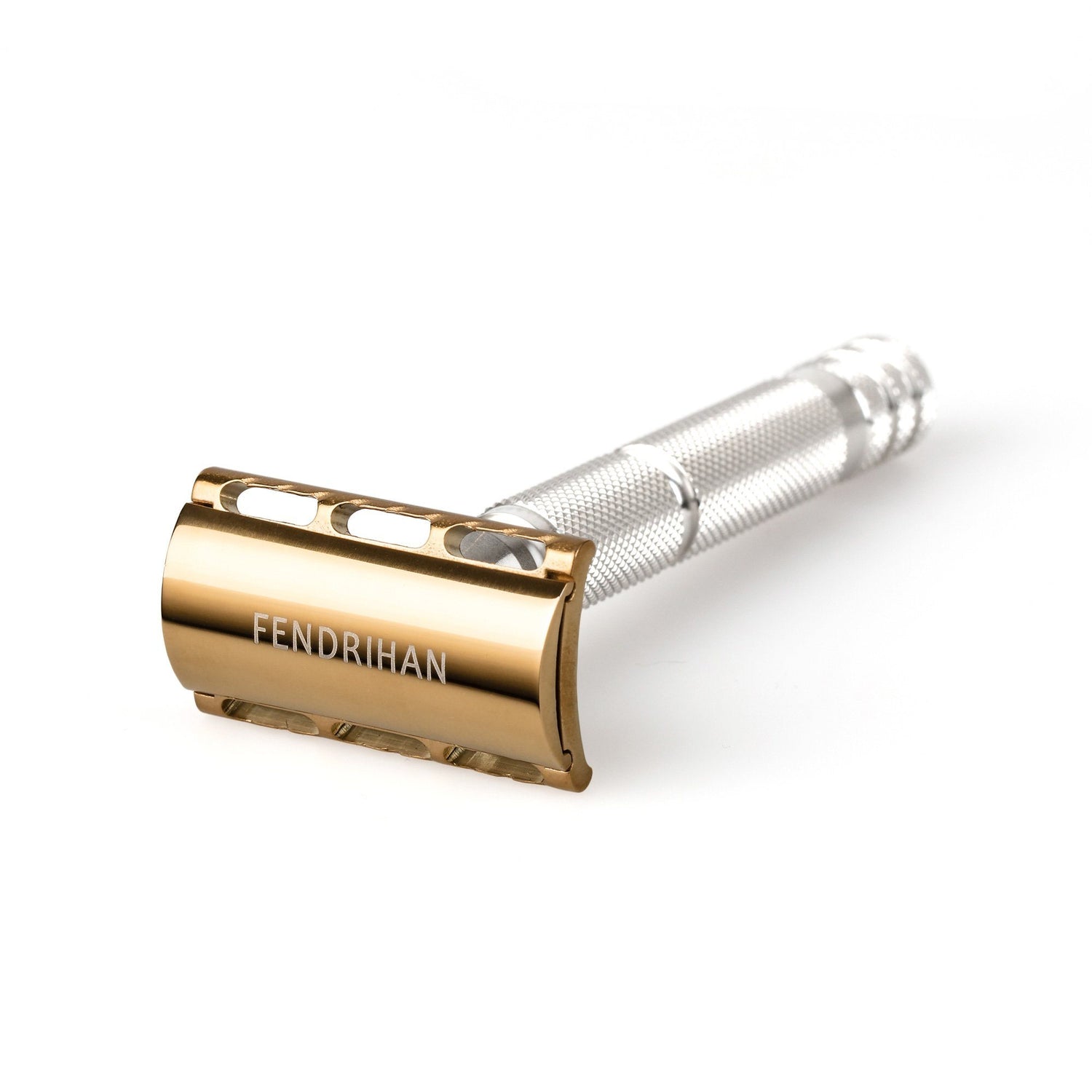 Fendrihan Stainless Steel Safety Razor with Gold PVD Coated Head, Limited Edition Double Edge Safety Razor Head Fendrihan