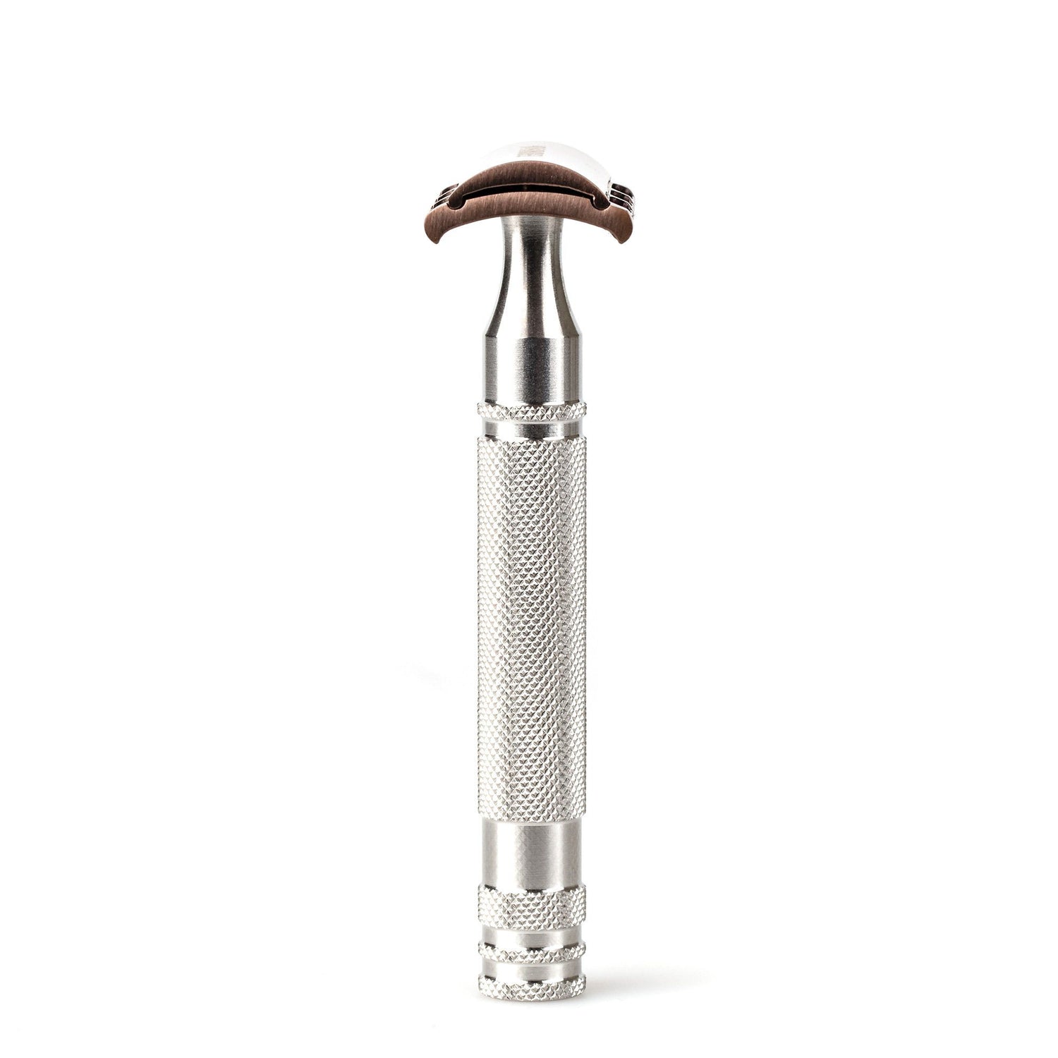 Fendrihan Stainless Steel Safety Razor with Bronze PVD Coated Head, Limited Edition Double Edge Safety Razor Head Fendrihan