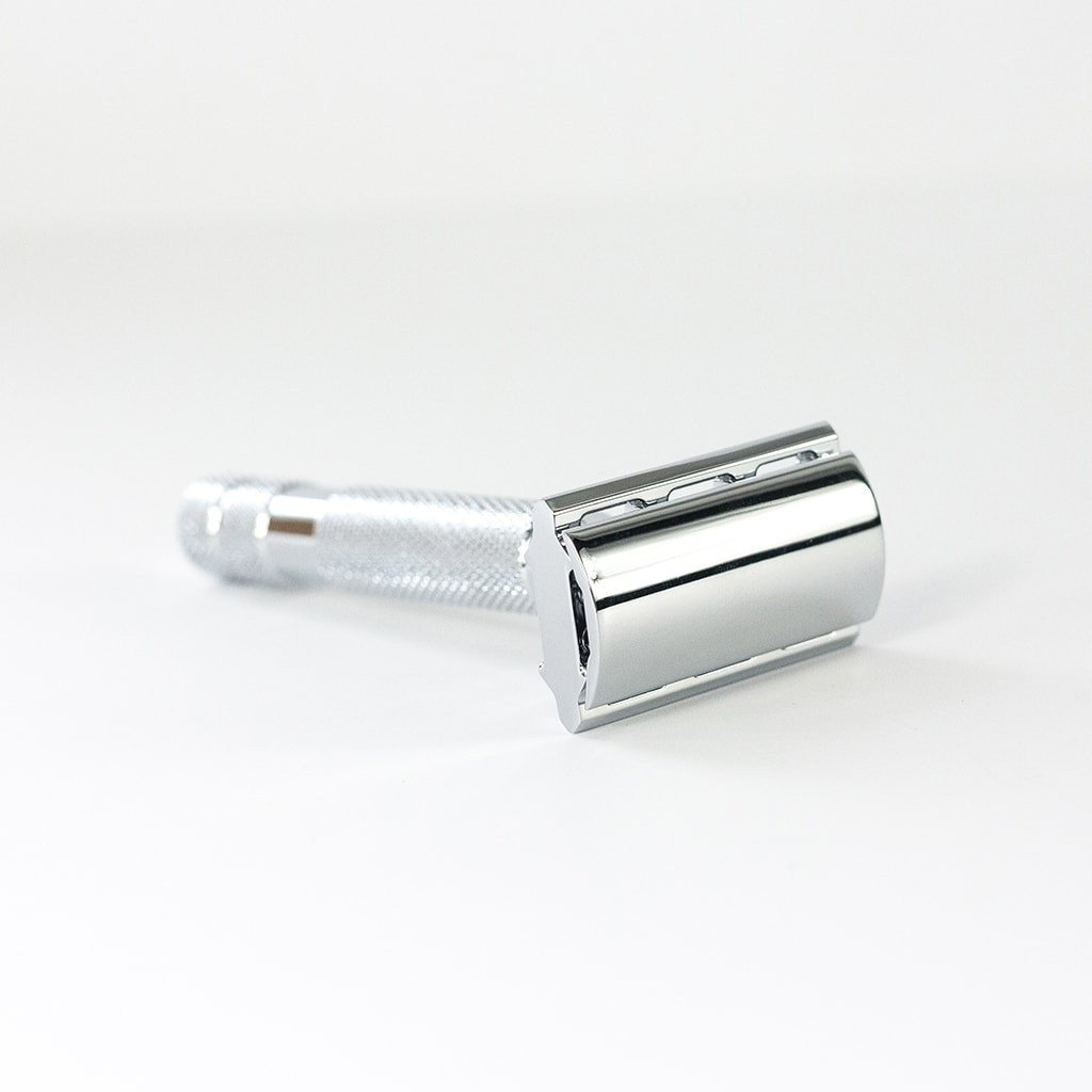 Rockwell 6C Adjustable White Chrome Safety Razor Double Edge Safety Razor Rockwell