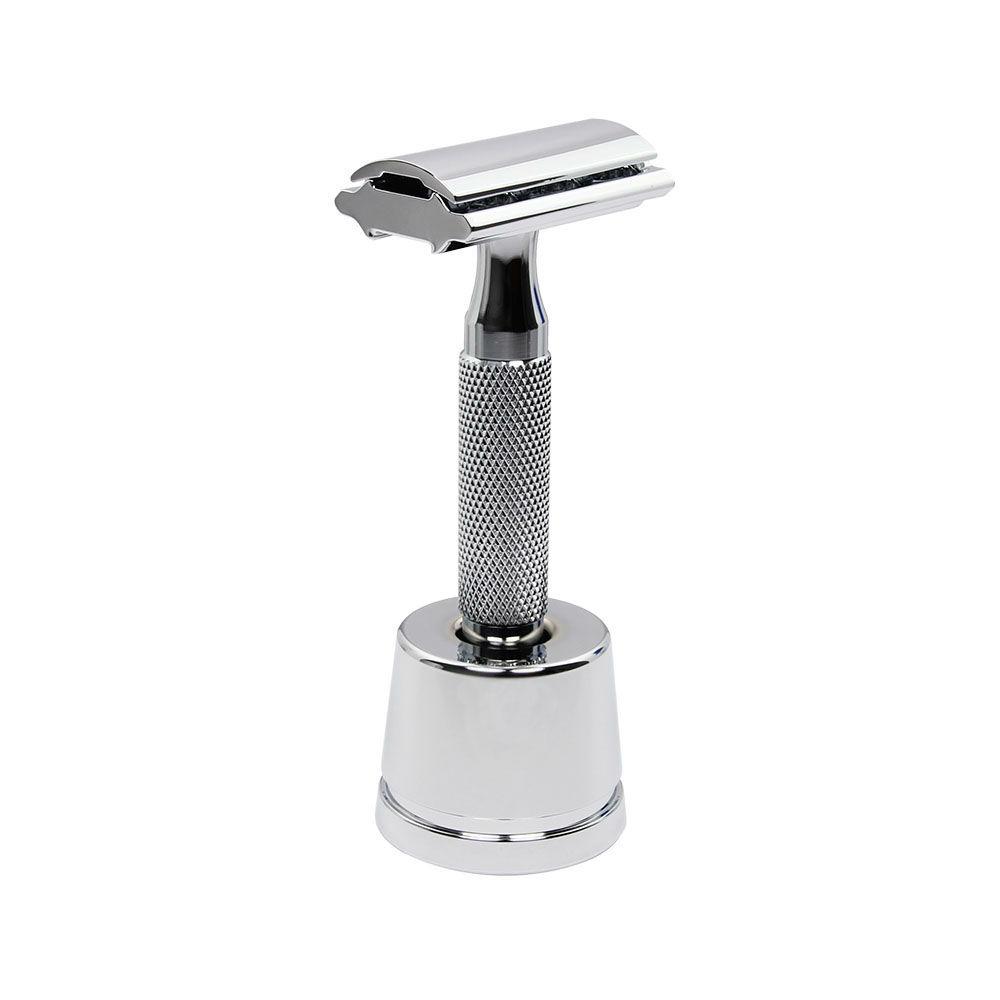 Rockwell Inkwell Stand, White Chrome Shaving Stand Rockwell