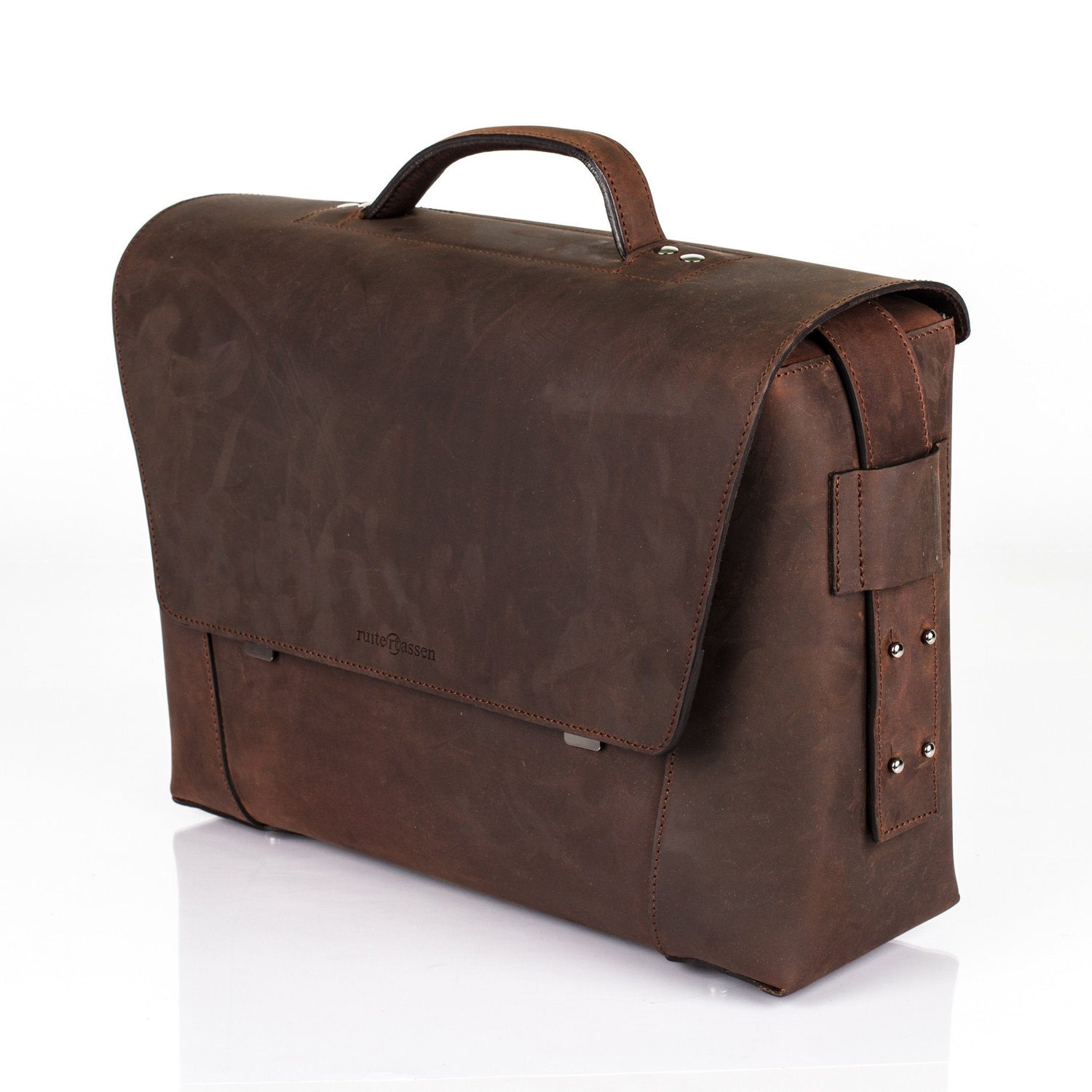 Ruitertassen Classic 2178 Leather Messenger Bag, Ranger Brown Leather Briefcase Ruitertassen