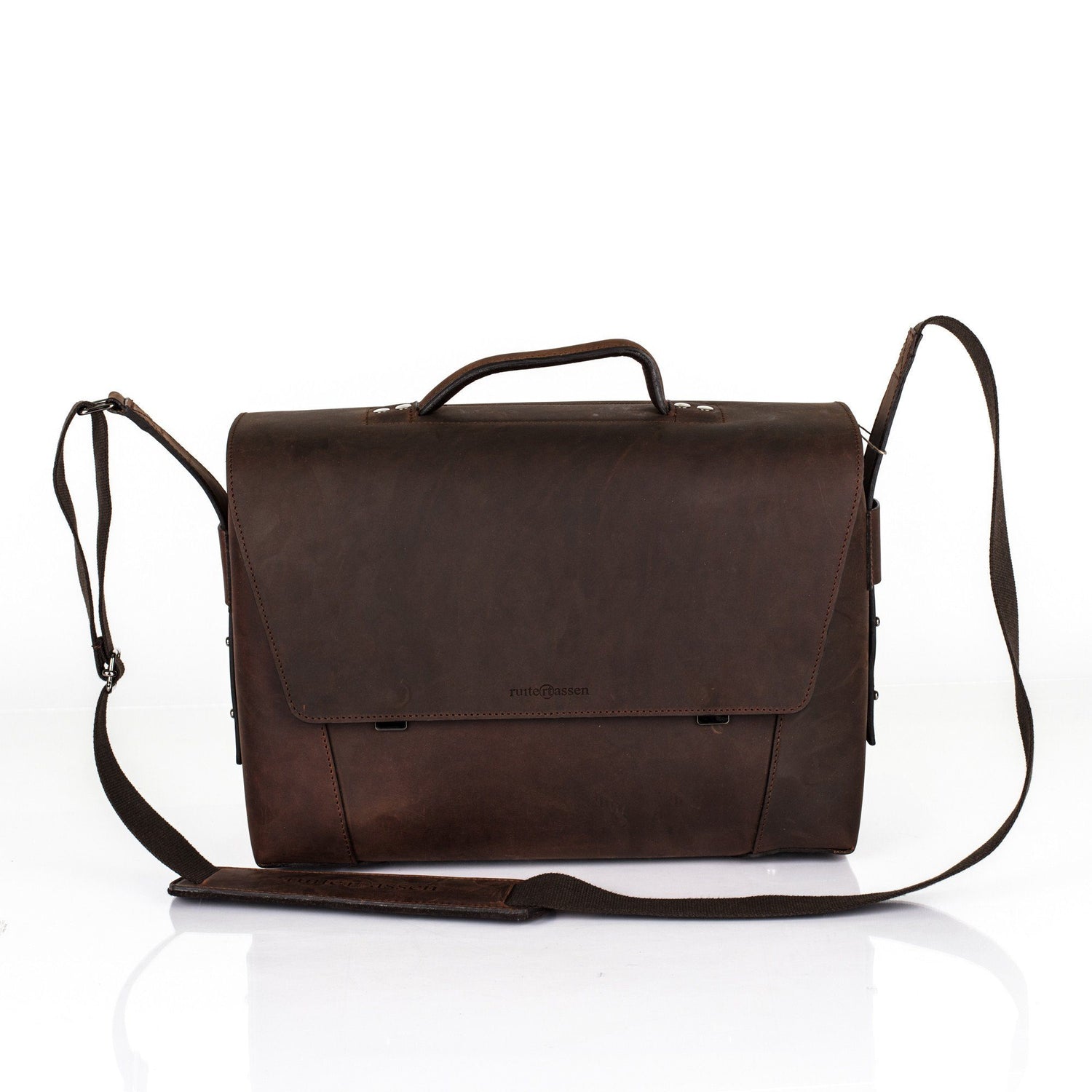 Ruitertassen Classic 2178 Leather Messenger Bag, Ranger Brown Leather Briefcase Ruitertassen
