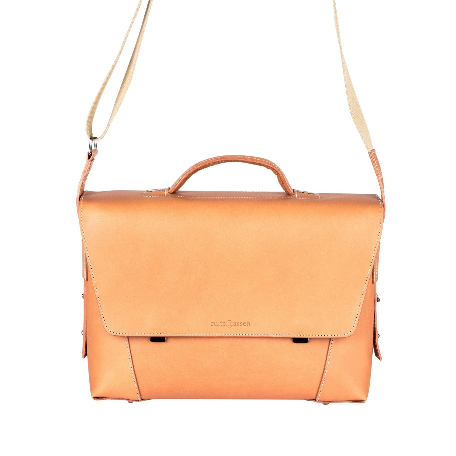 Ruitertassen Classic 2177 Leather Messenger Bag, Natural Leather Briefcase Ruitertassen