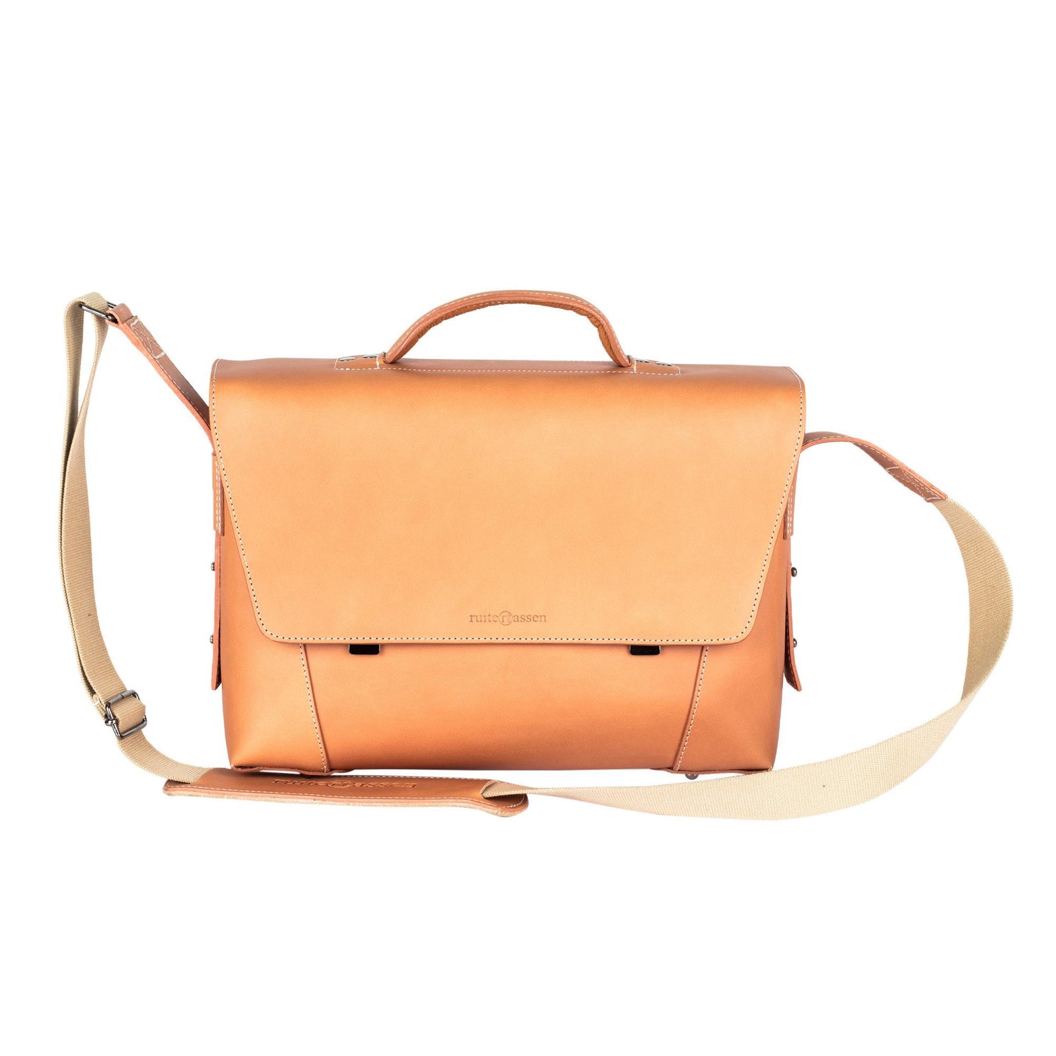 Ruitertassen Classic 2177 Leather Messenger Bag, Natural Leather Briefcase Ruitertassen