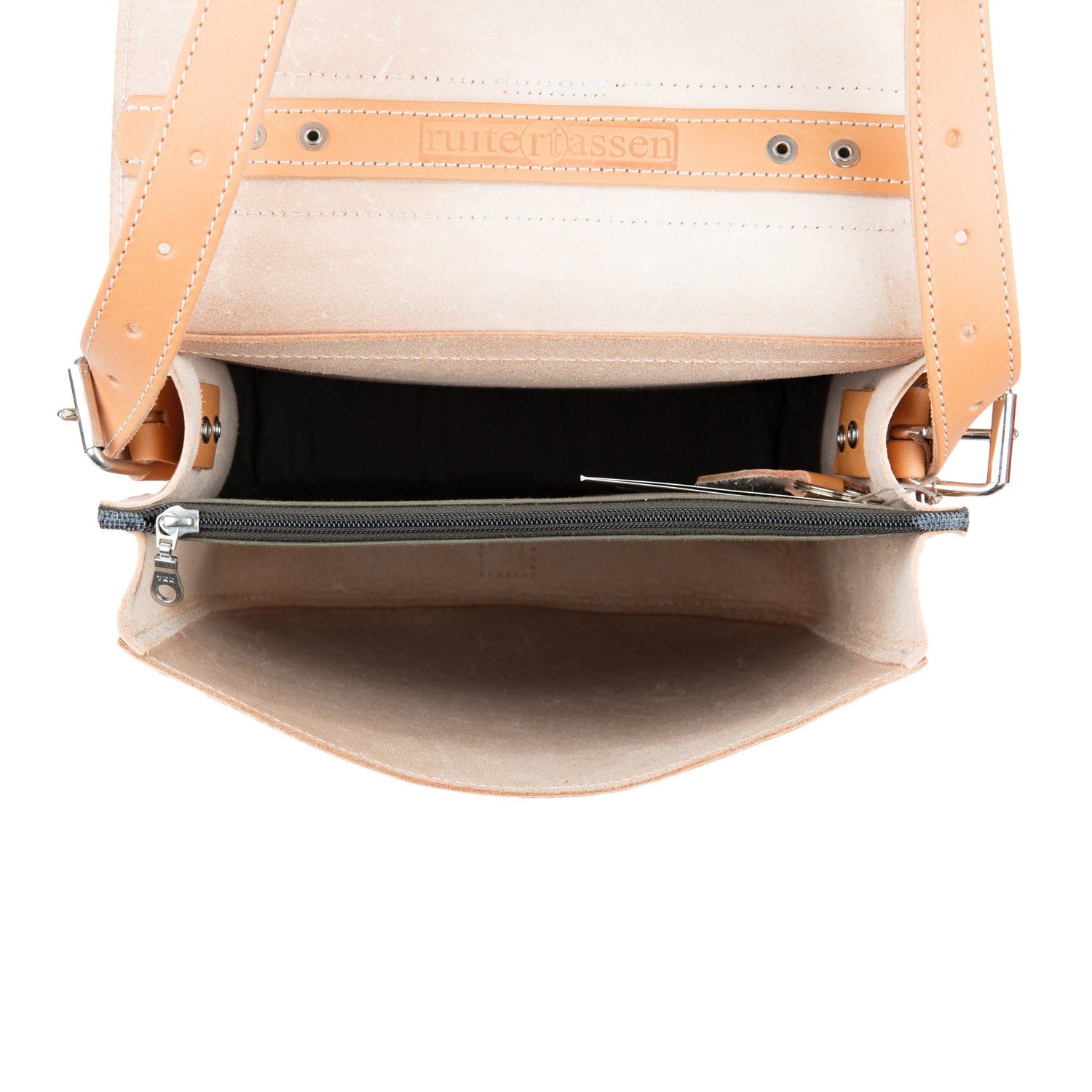 Ruitertassen Classic 2526 Leather Shoulder Bag, Natural Leather Messenger Bag Ruitertassen