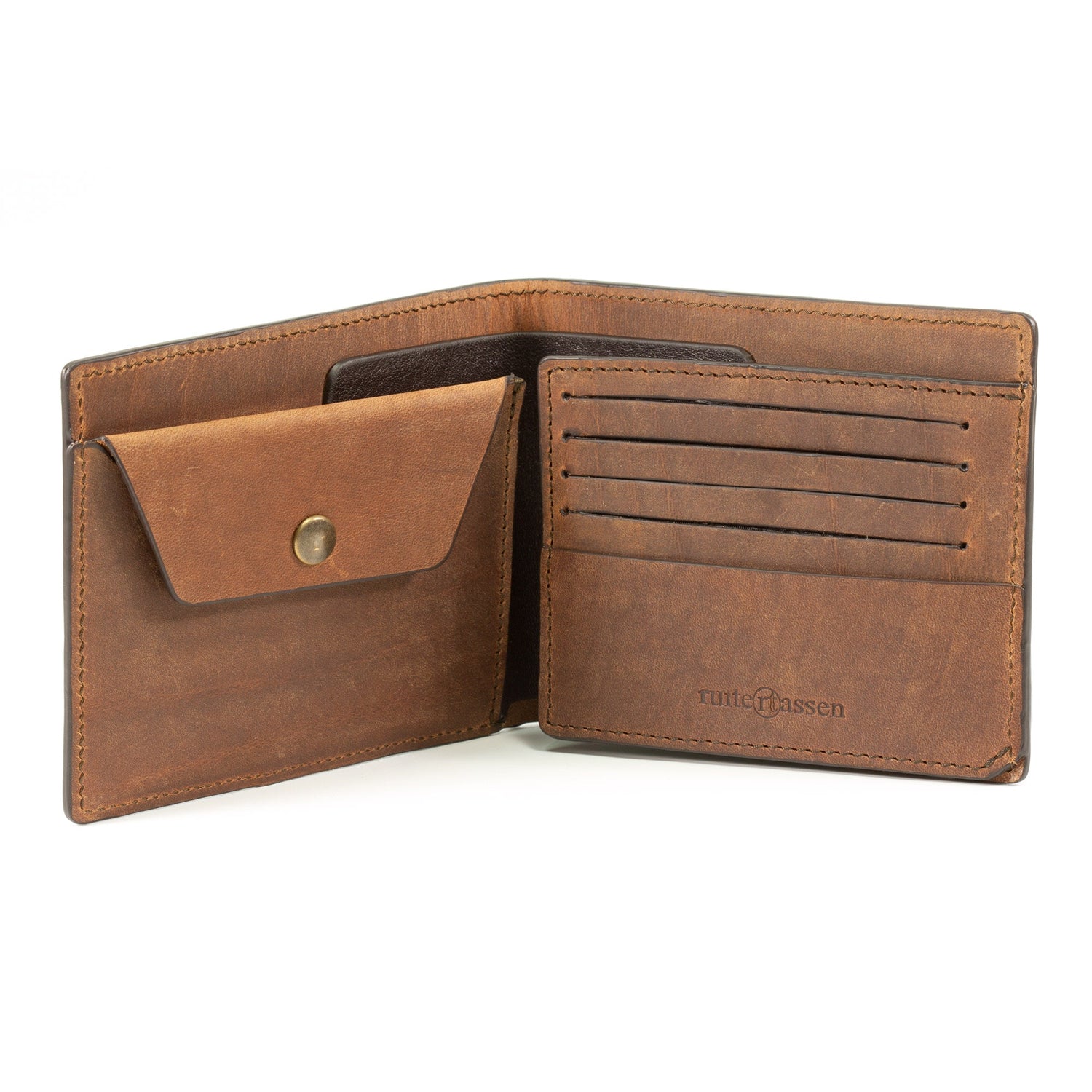 Ruitertassen Billfold Leather Wallet with 9 CC Slots Leather Wallet Ruitertassen Ranger Brown