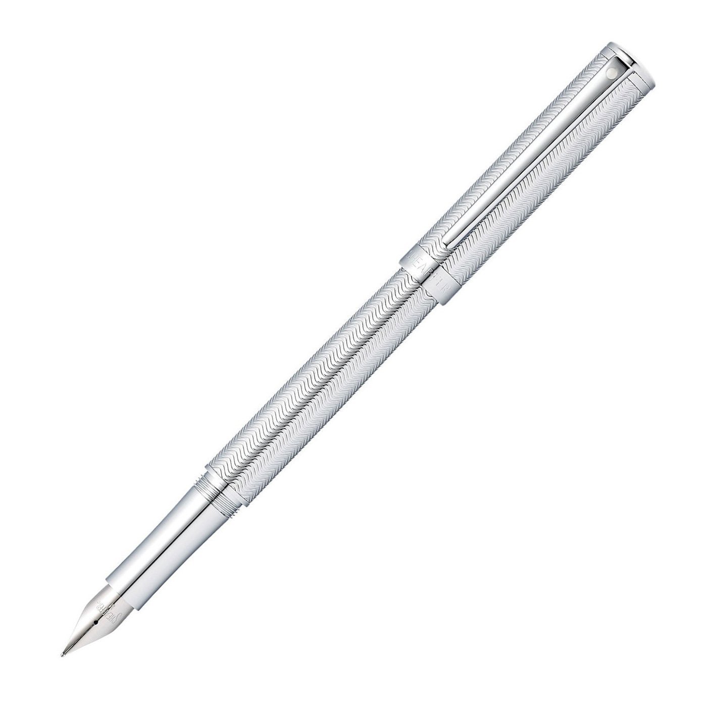Sheaffer Intensity Fountain Pen, Engraved Chrome Finish with Chrome Plate Trim, Medium Nib Fountain Pen Sheaffer
