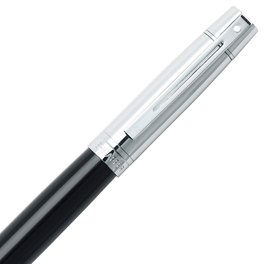 Sheaffer 300 Fountain Pen, Glossy Black Barrel with Bright Chrome Cap and Chrome Plate Trim Fountain Pen Sheaffer