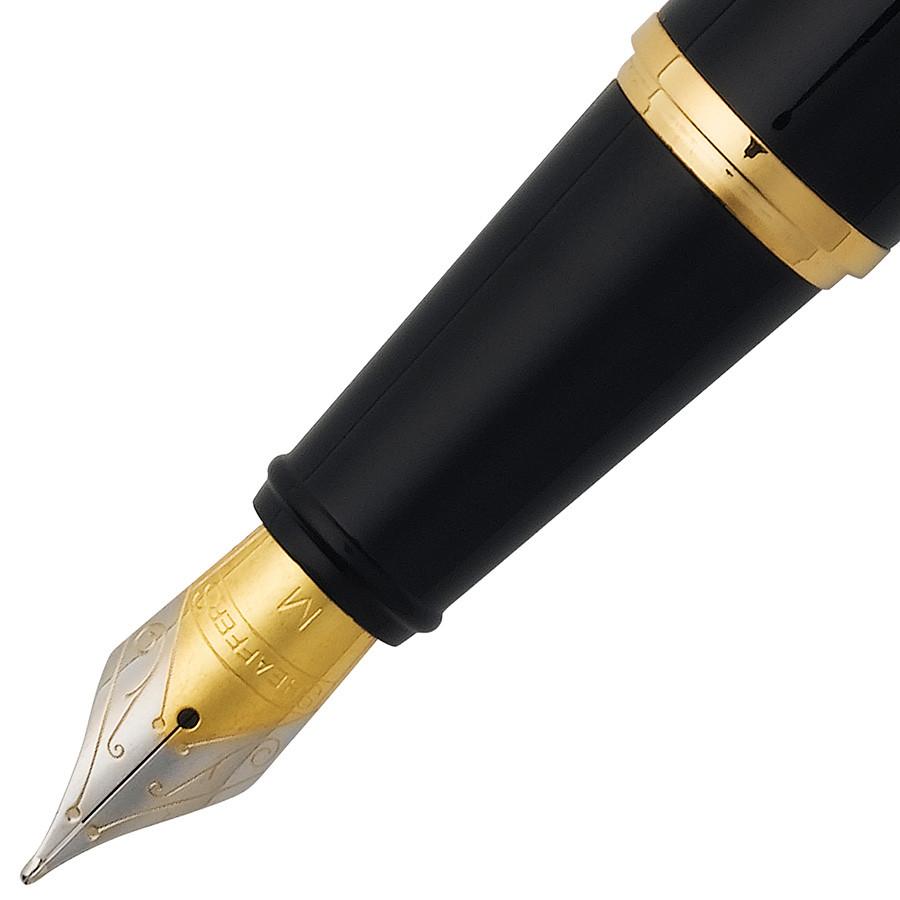 Sheaffer 300 Fountain Pen, Glossy Black with Gold Tone Trim Fountain Pen Sheaffer