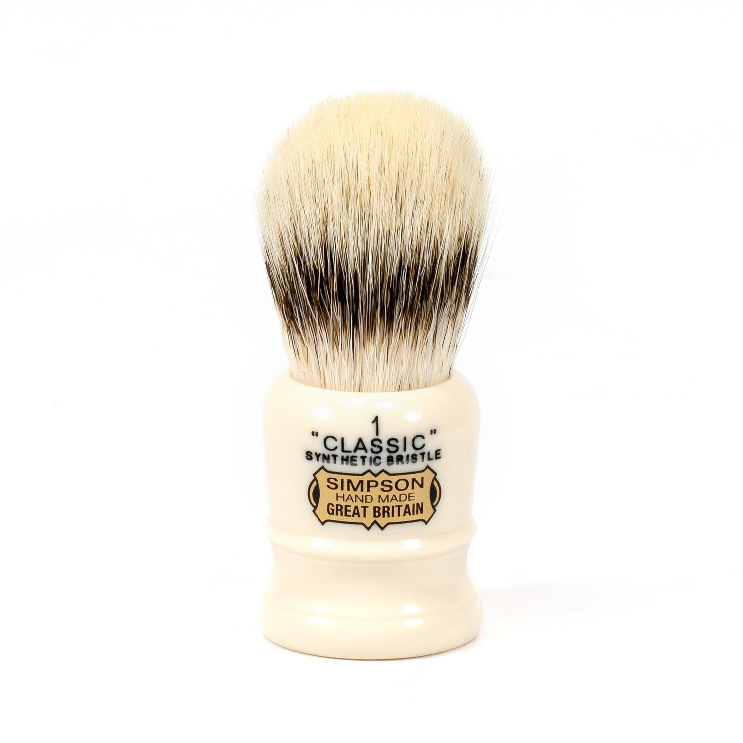 Simpsons Classic 1 Synthetic Shaving Brush, Faux Ivory Handle Synthetic Bristles Shaving Brush Simpsons