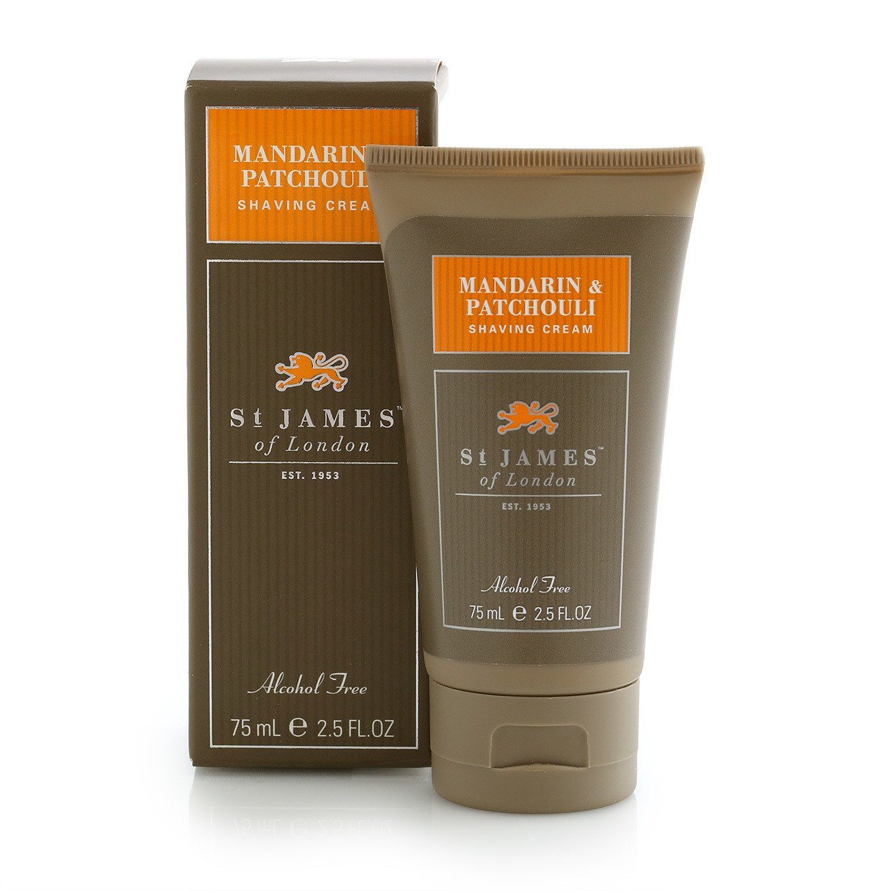 St. James of London Mandarin & Patchouli Shave Cream Shaving Cream St. James of London Tube: 2.5 fl oz (75 ml)
