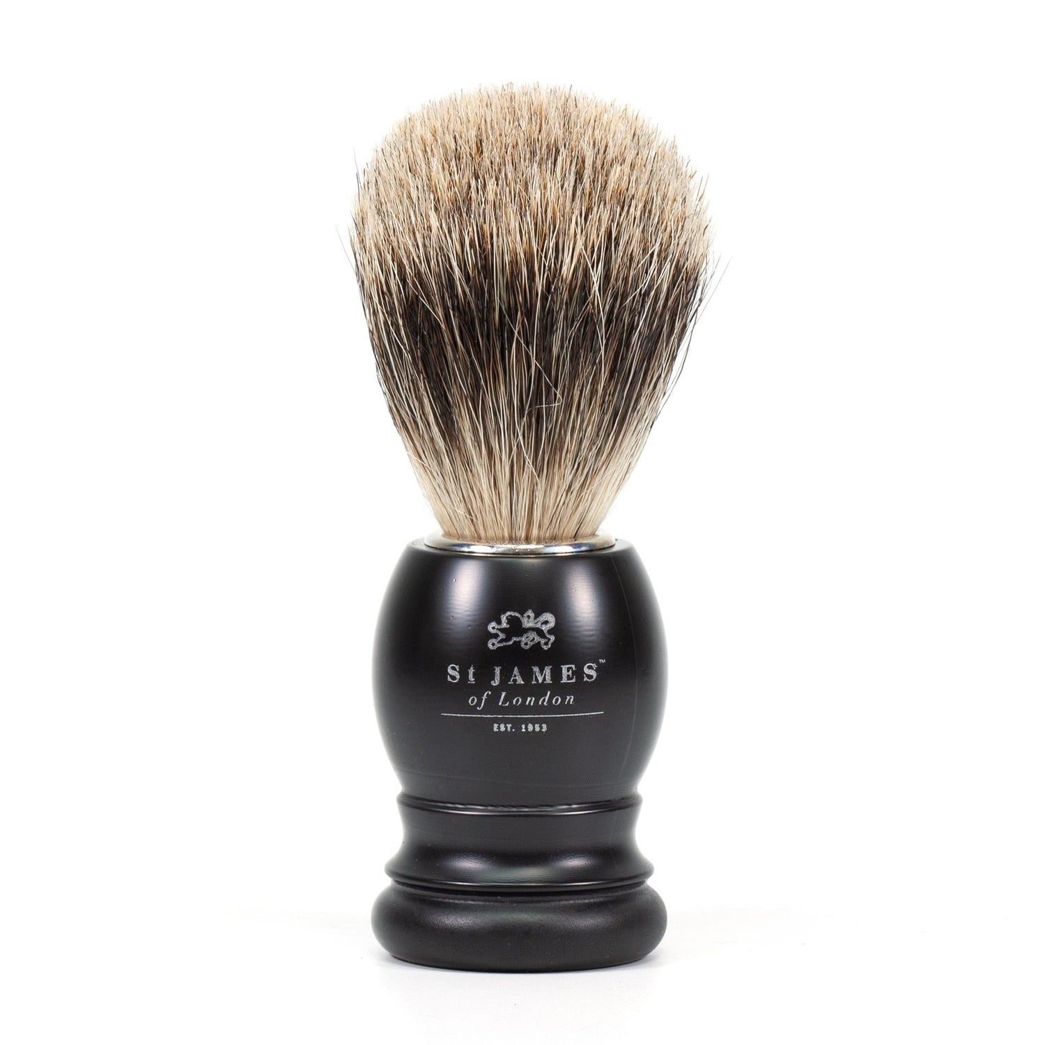 St. James of London Super Badger Shaving Brush Badger Bristles Shaving Brush St. James of London Ash (Matte Black)