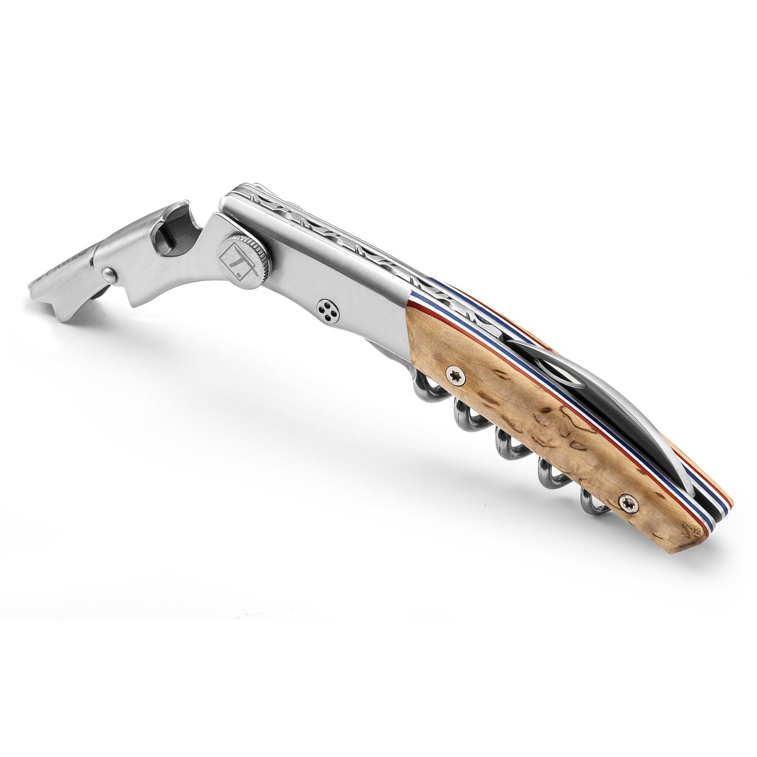 Claude Dozorme Le Thiers Double Lever Corkscrew, Birchwood Handle Corkscrew Claude Dozorme