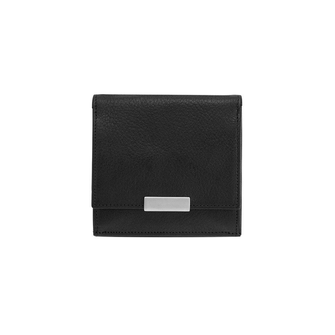 Sonnenleder “Wienfluss K” Vegetable Tanned Leather Wallet with Coin Purse, Black Leather Wallet Sonnenleder