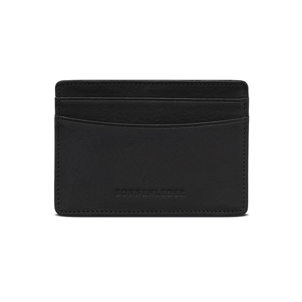 Sonnenleder “Ise” Vegetable Tanned Leather Credit Card Case Leather Wallet Sonnenleder Black 