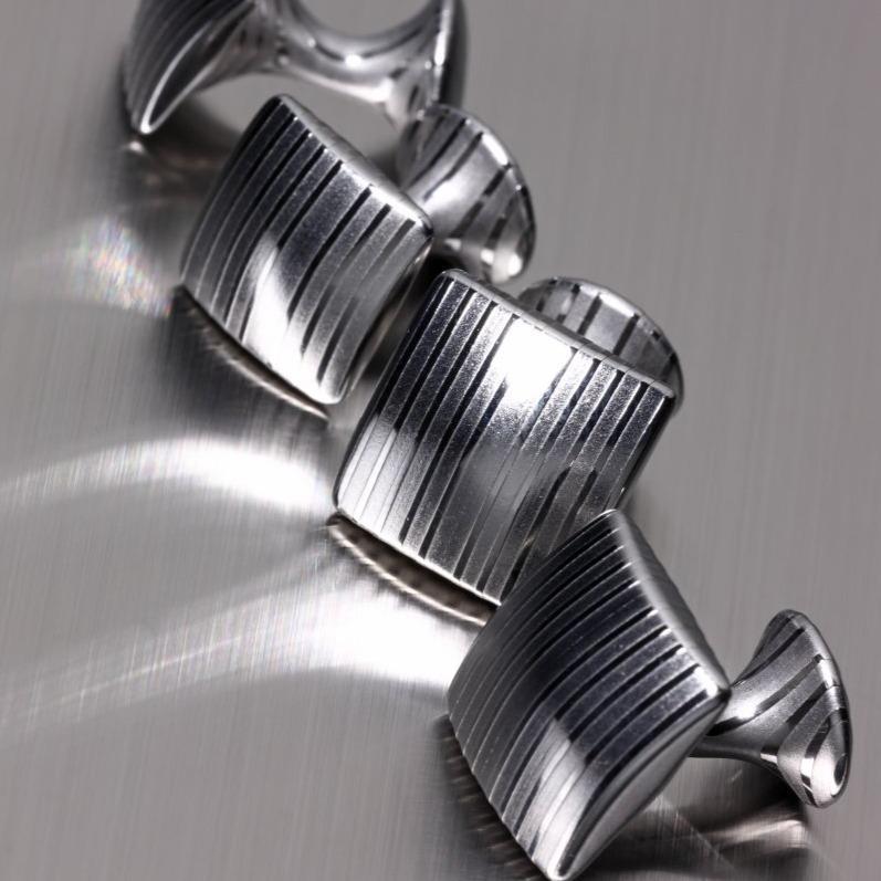 Suwada Damascus Cufflinks, Square Cufflinks Suwada