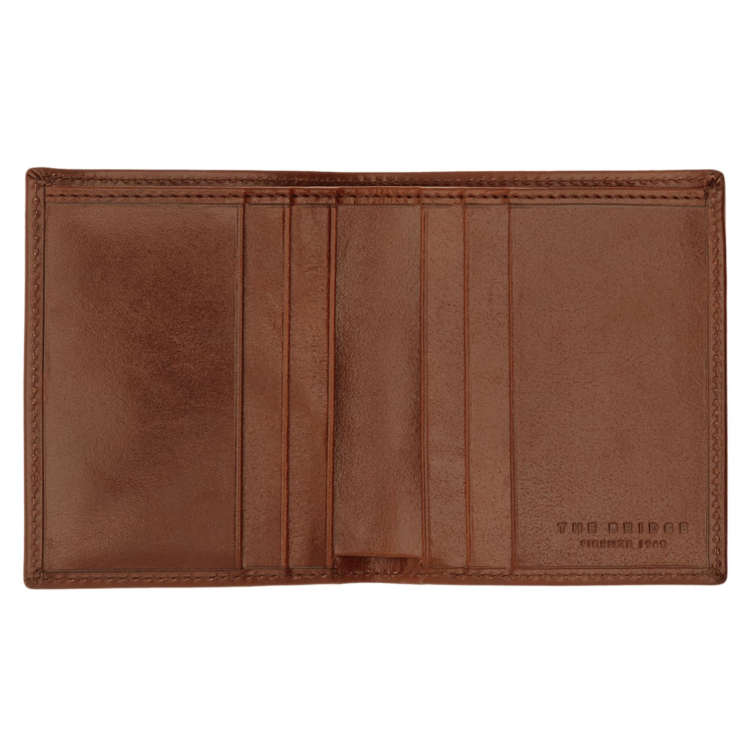 The Bridge Story Uomo Credit Card Holder with 4 CC Slots Leather Wallet The Bridge Brown