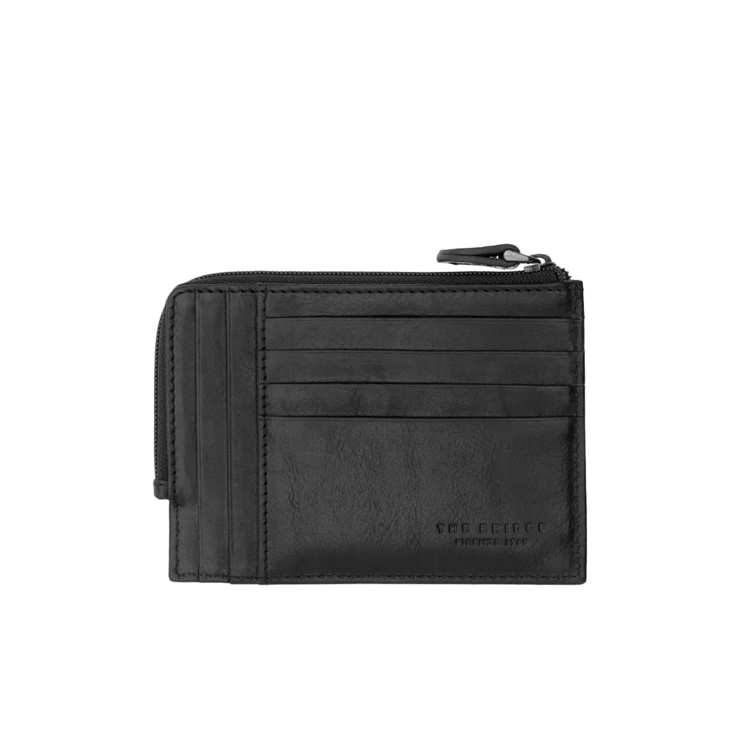 The Bridge Story Uomo Document Holder with 8 CC Slots and Coin Pouch Leather Wallet The Bridge Black