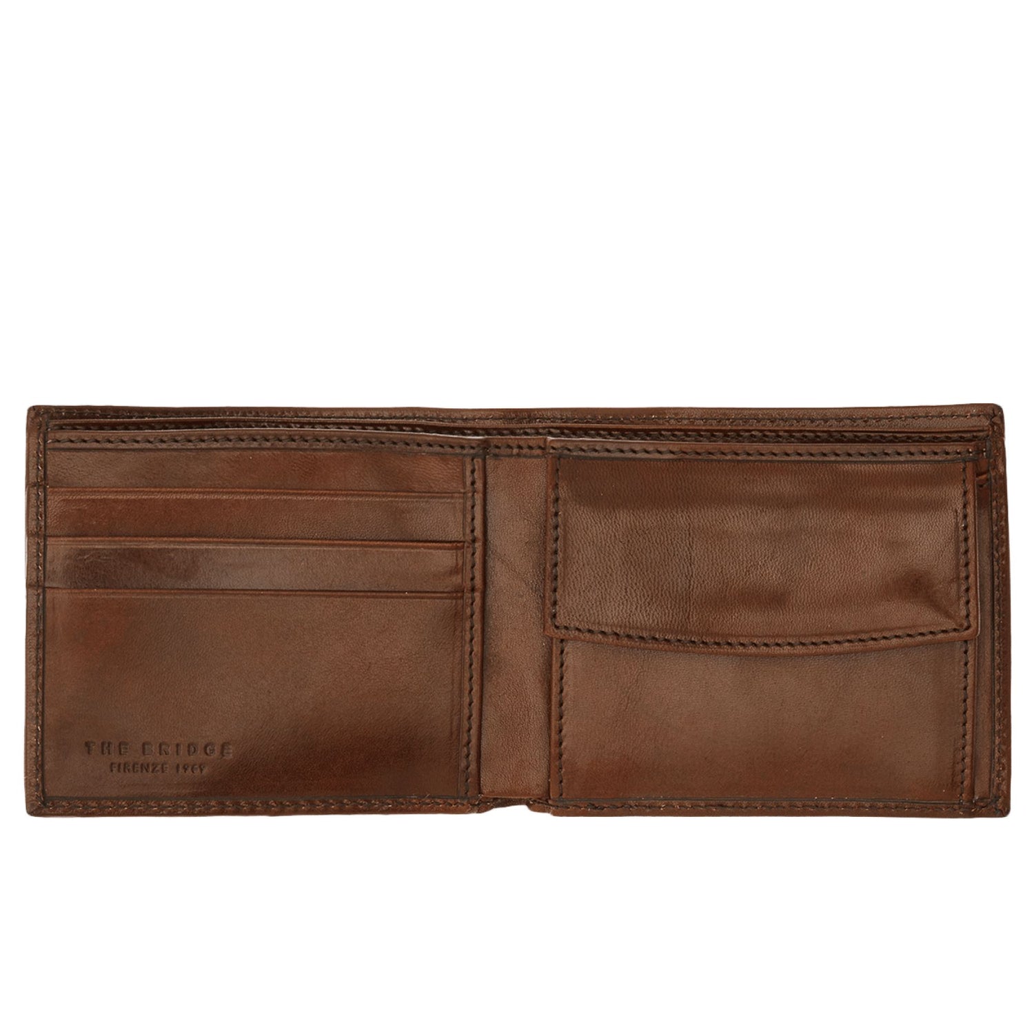 The Bridge Story Uomo Men's Wallet with 3 CC Slots and Coin Purse Leather Wallet The Bridge Brown