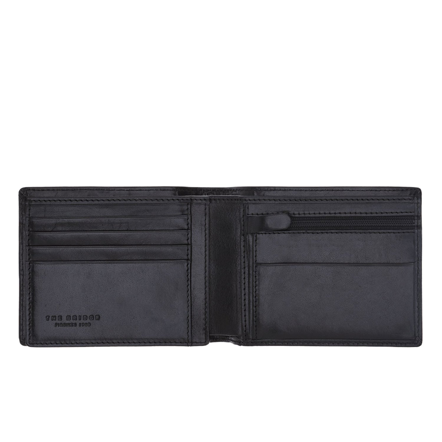 The Bridge Story Uomo Wallet with Coin Pocket and 5 CC Slots Leather Wallet The Bridge Black