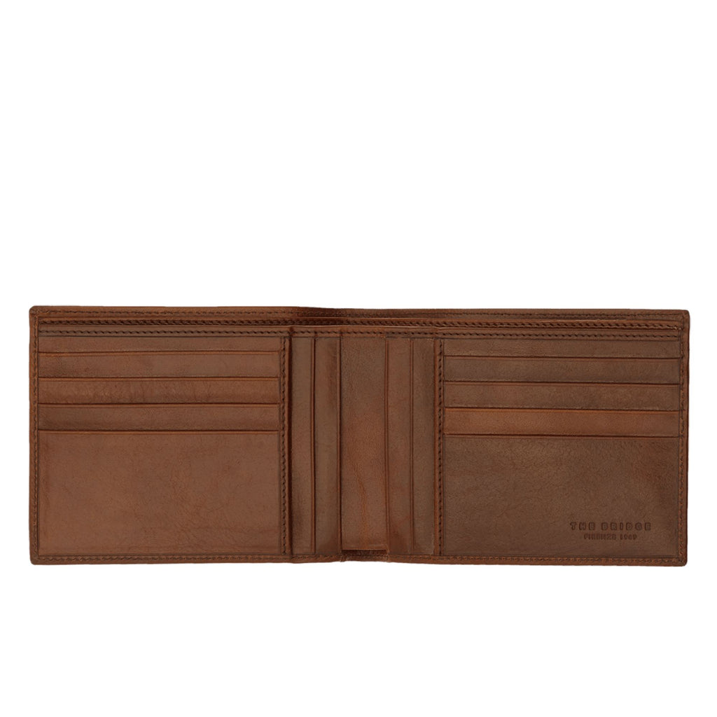 The Bridge Story Uomo Men's Wallet with 8 CC Slots and 6 Slip Pockets Leather Wallet The Bridge Brown 