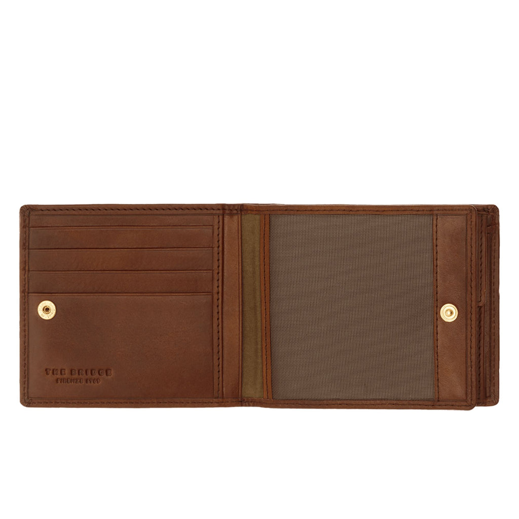 The Bridge Story Uomo Men's Wallet with 8 CC Slots and Coin Pouch Leather Wallet The Bridge 