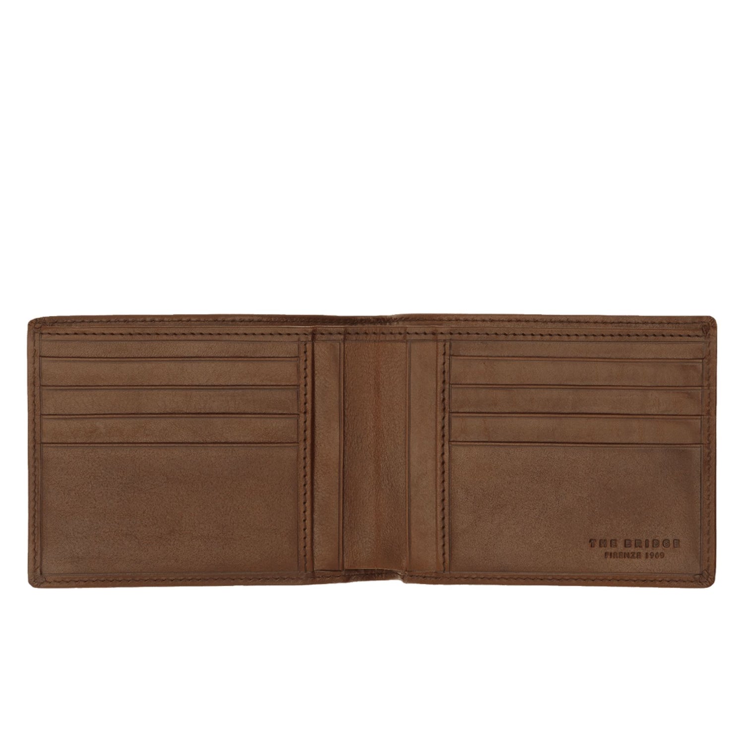 The Bridge Story Uomo Wallet with 8 CC Slots and 4 Slip Pockets Leather Wallet The Bridge Brown
