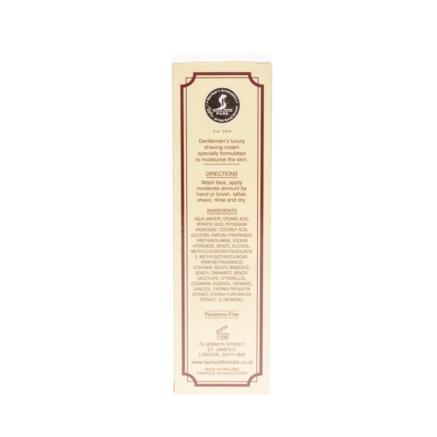 Taylor of Old Bond Street Classic Shaving Cream Travel Tube, Sandalwood Shaving Cream Taylor of Old Bond Street