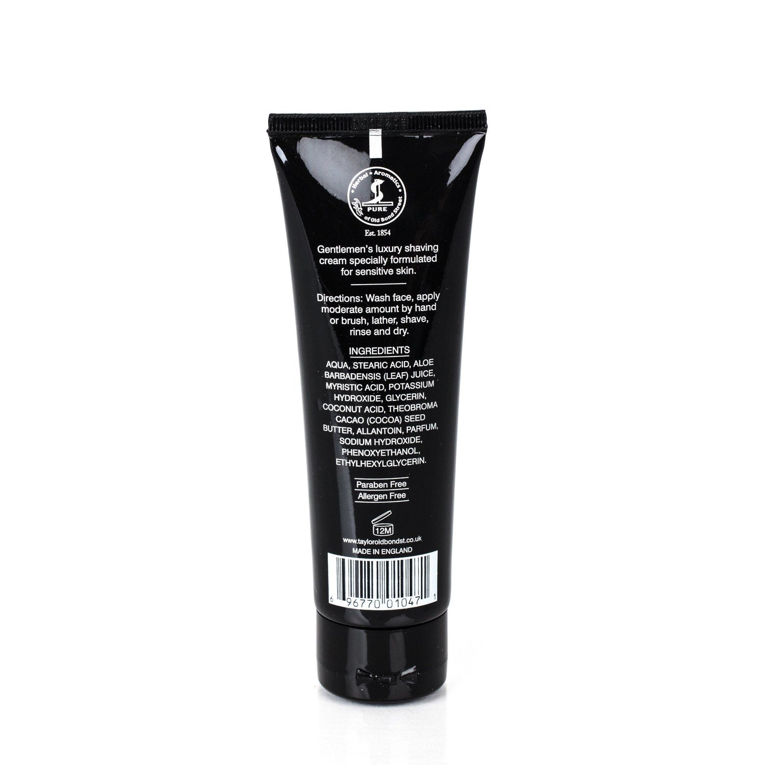 Taylor of Old Bond Street Jermyn Street Shaving Cream for Sensitive Skin, Travel Shaving Cream Taylor of Old Bond Street
