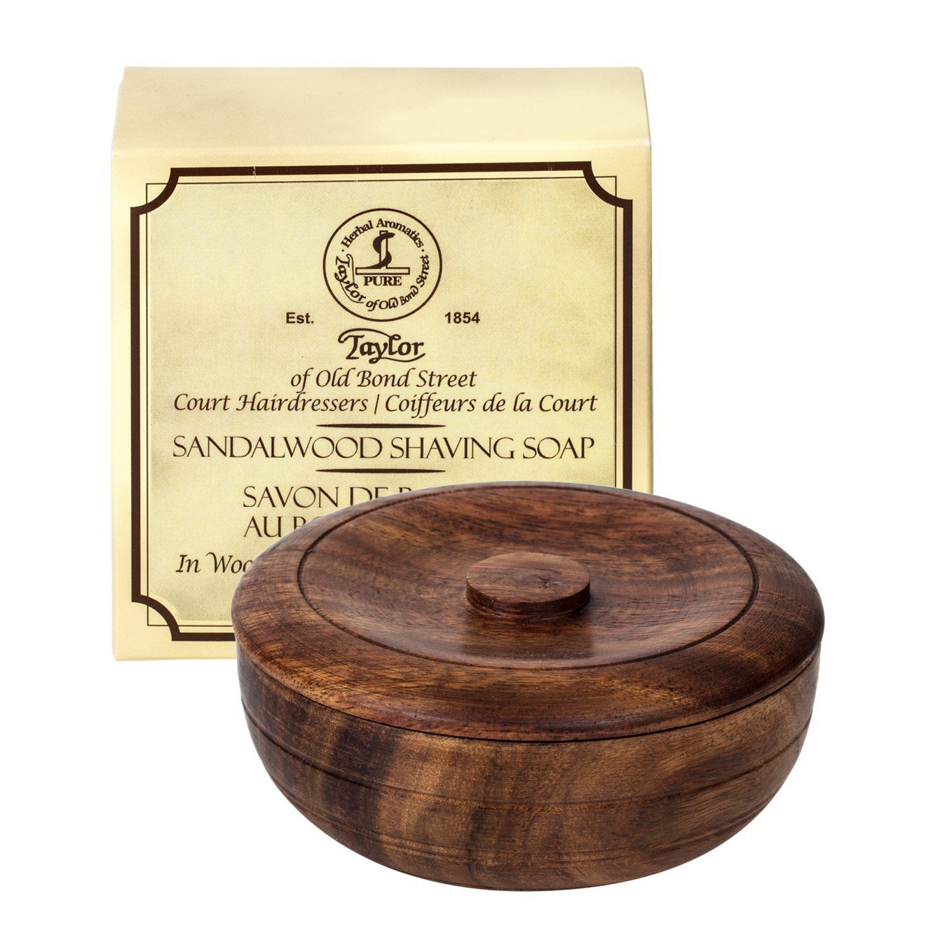 Taylor of Old Bond Street Sandalwood Shaving Soap in Wooden Bowl Shaving Soap Taylor of Old Bond Street