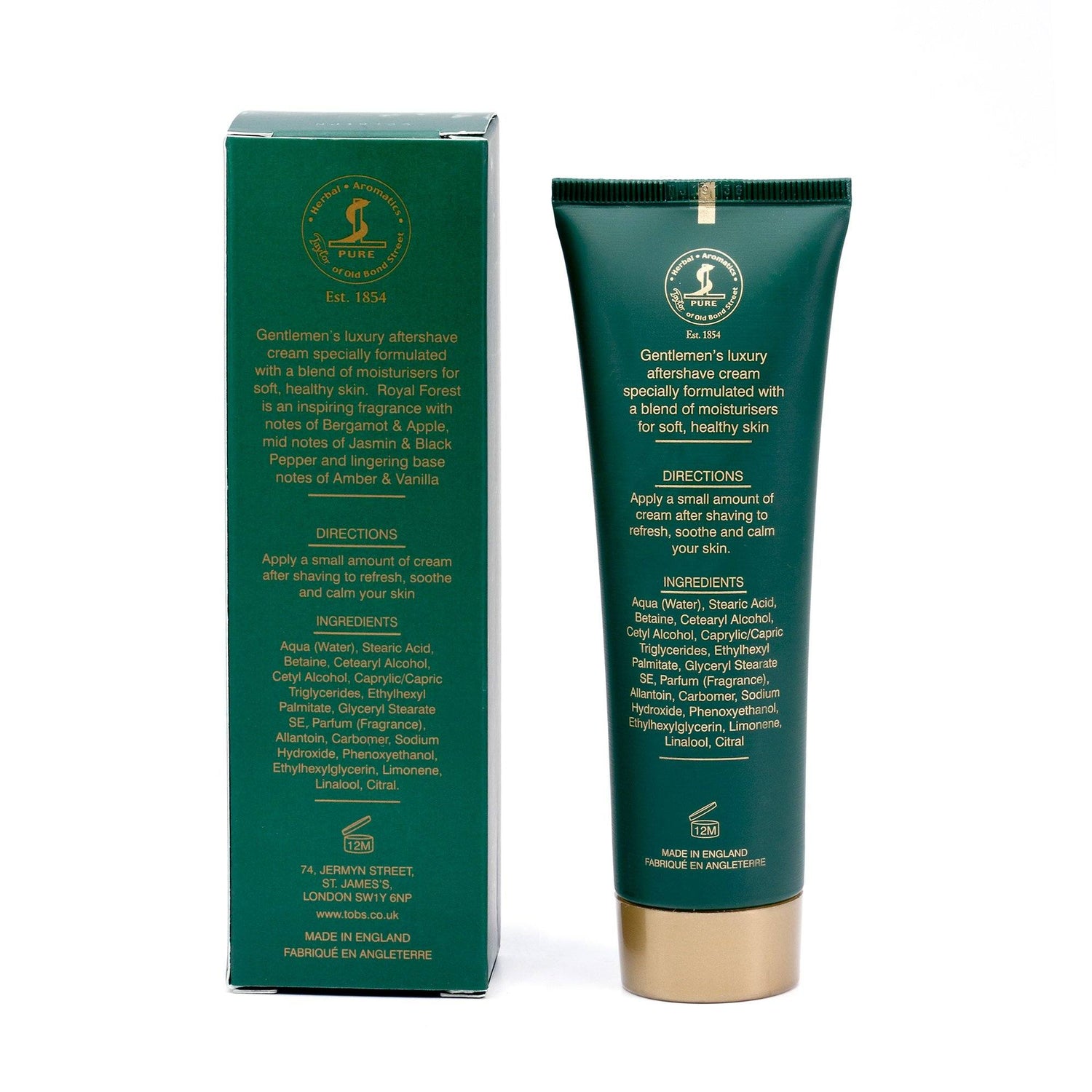 Taylor of Old Bond Street Royal Forest Luxury Aftershave Cream Aftershave Taylor of Old Bond Street