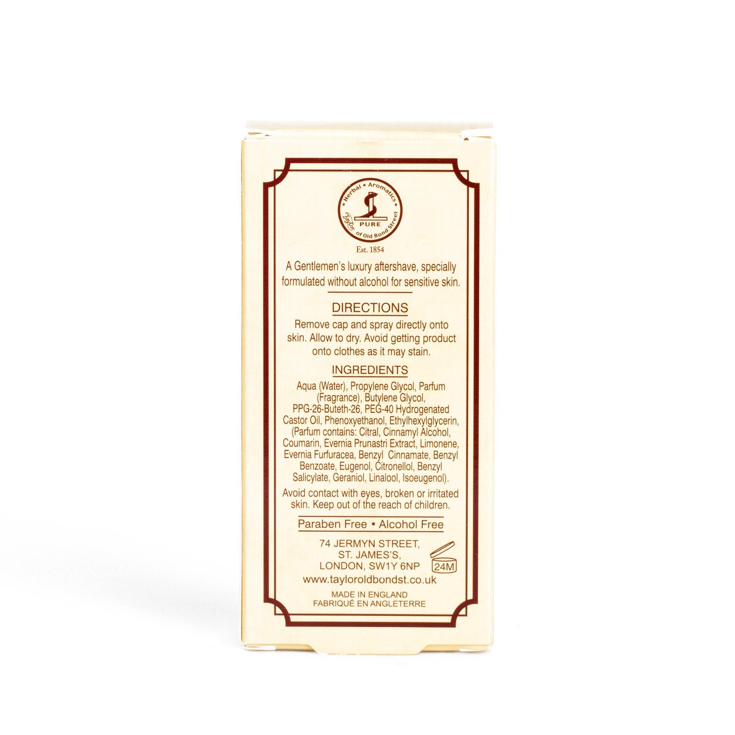 Taylor of Old Bond Street Sandalwood Aftershave, Alcohol-Free Aftershave Taylor of Old Bond Street