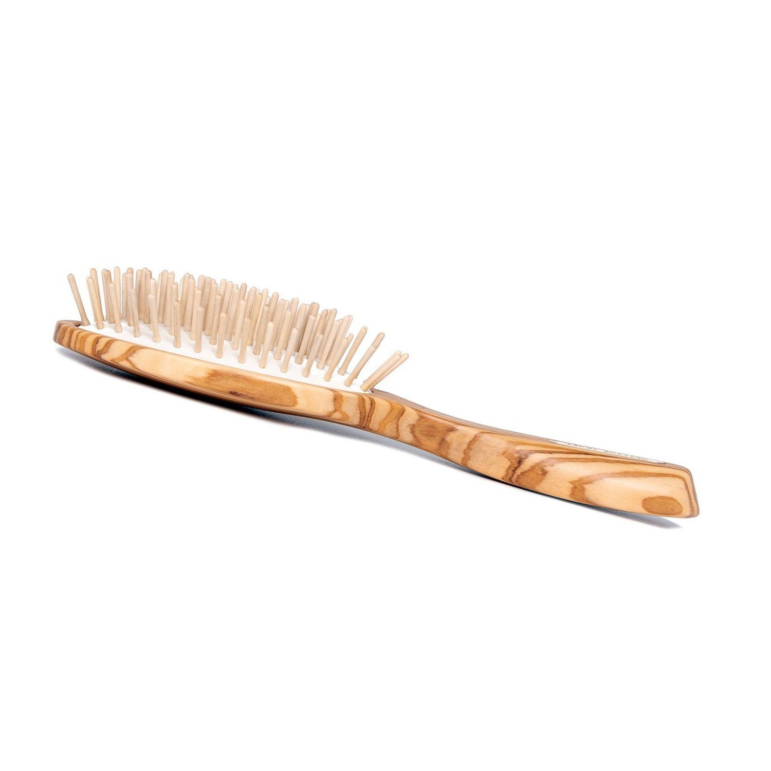 TEK Oval Olivewood Pneumatic Hair Brush with Wooden Bristles, Elite Collection Hair Brush TEK