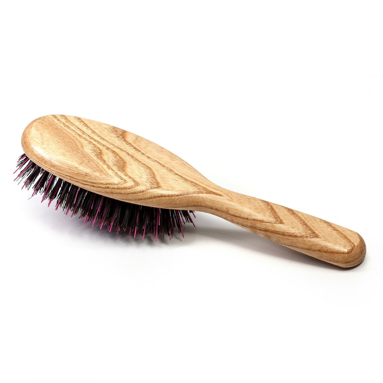 TEK Big Oval Ash Wood Hair Brush with Boar Bristles and Nylon Pins Hair Brush TEK